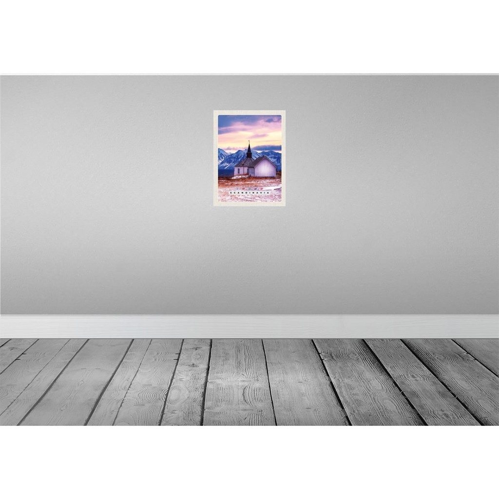 [LA-137192] Blechschild 40x30 cm Skandinawien Natur Urlaub Haus Merr Gebirge Bildmotiv Reisemotiv Abenteuer Reisen Europa Bild 2