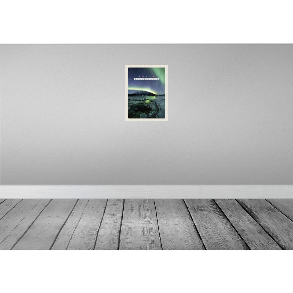 [LA-137193-H] Holzschild 40x30 cm Skandinawien Natur Eis Gebirge Schnee Bildmotiv Reisemotiv Europa Bild 2