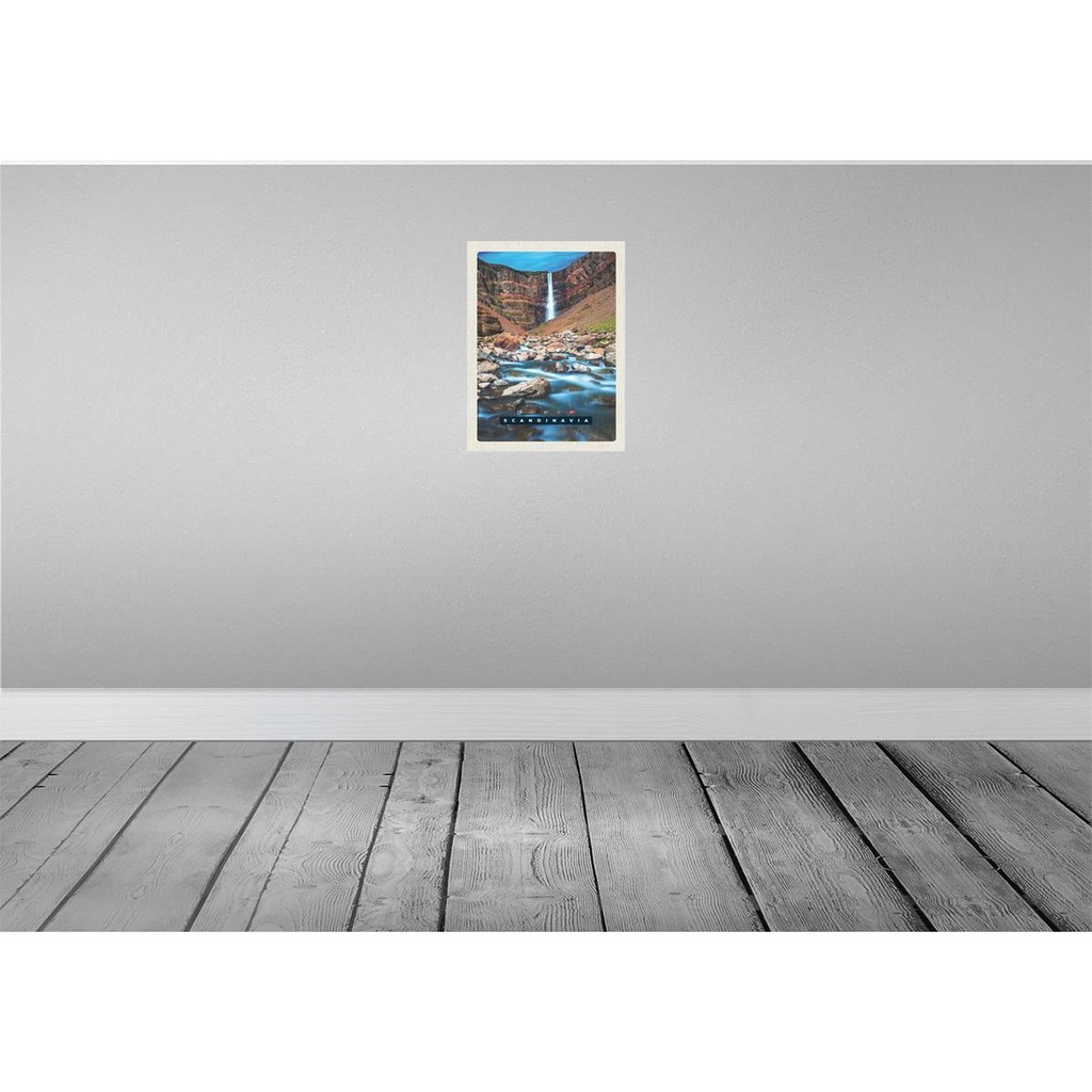 [LA-137199] Blechschild 40x30 cm Skandinawien Fluss Steine Wasserfall Bildmotiv Reisemotiv Abenteuer Reisen Europa Urlaub Bild 2