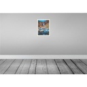 [LA-137199-H] Holzschild 40x30 cm Skandinawien Fluss Steine Wasserfall Bildmotiv Reisemotiv Europa Bild 2