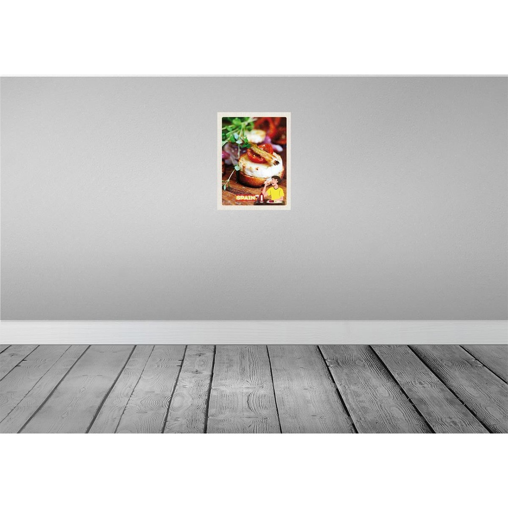 [LA-137227-H] Holzschild 40x30 cm Spanien Wein Fleisch Fisch Gerichte Bildmotiv Reisemotiv Europa Bild 2