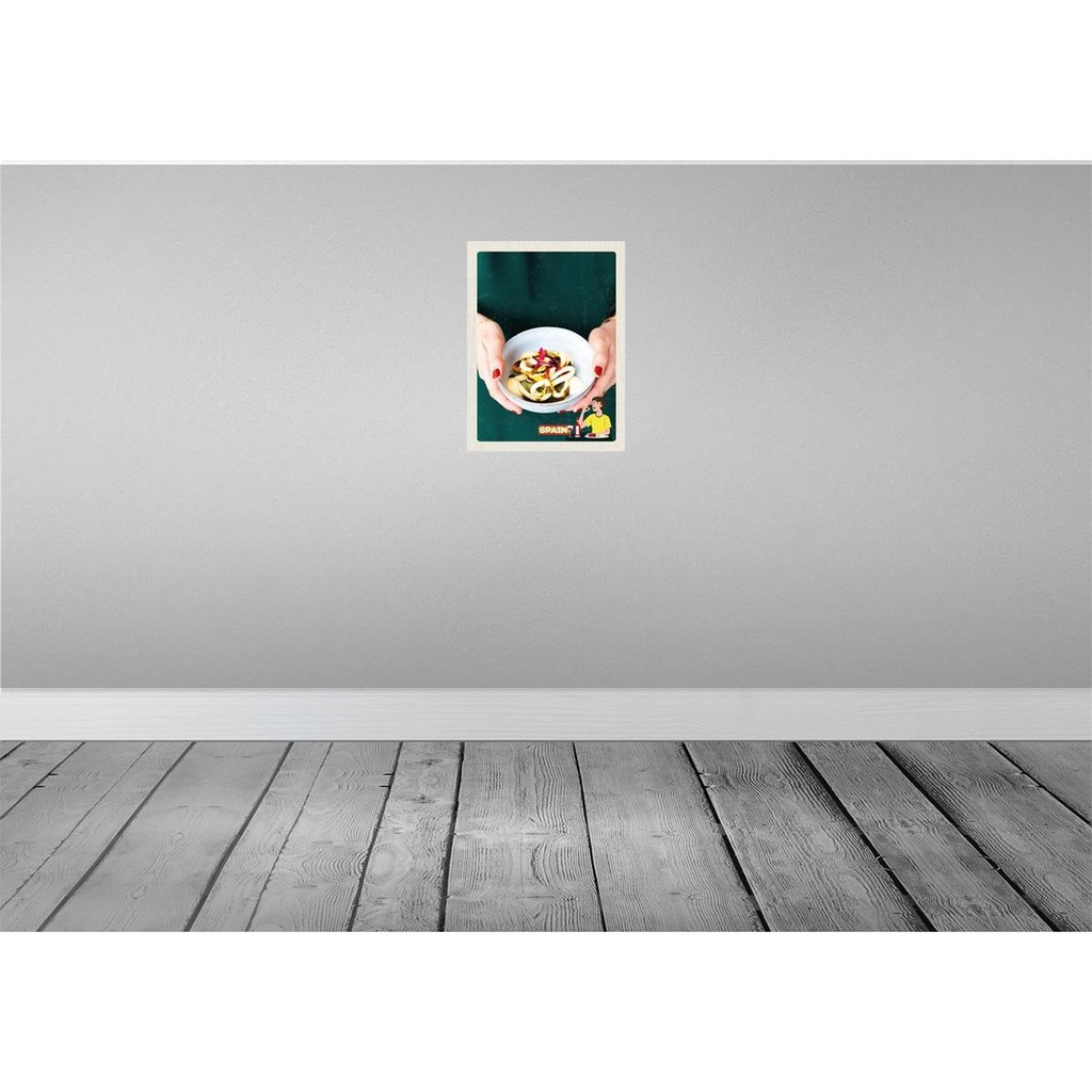 [LA-137233-H] Holzschild 40x30 cm Spanien Europa Tintenfisch Gericht Bildmotiv Reisemotiv Bild 2