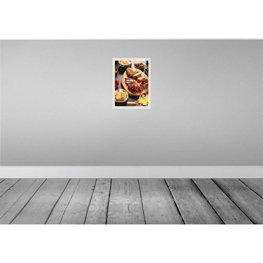 [LA-137238-H] Holzschild 40x30 cm Spanien Wurst Oliven Tomaten Gericht Bildmotiv Reisemotiv Europa Bild 2
