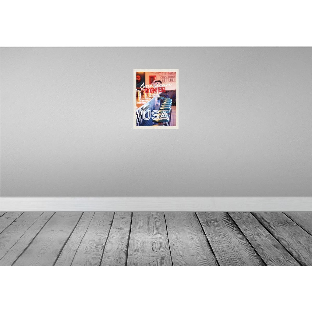[LA-137239-H] Holzschild 40x30 cm Amerika USA Diner Restaurant Bildmotiv Reisemotiv Bild 2
