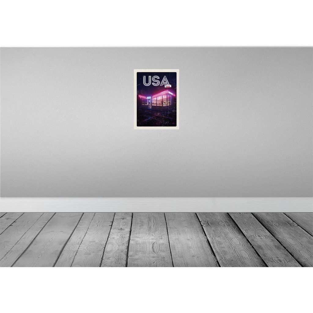 [LA-137246-H] Holzschild 40x30 cm Amerika Diner Restaurant Fast Food Bildmotiv Reisemotiv USA Bild 2