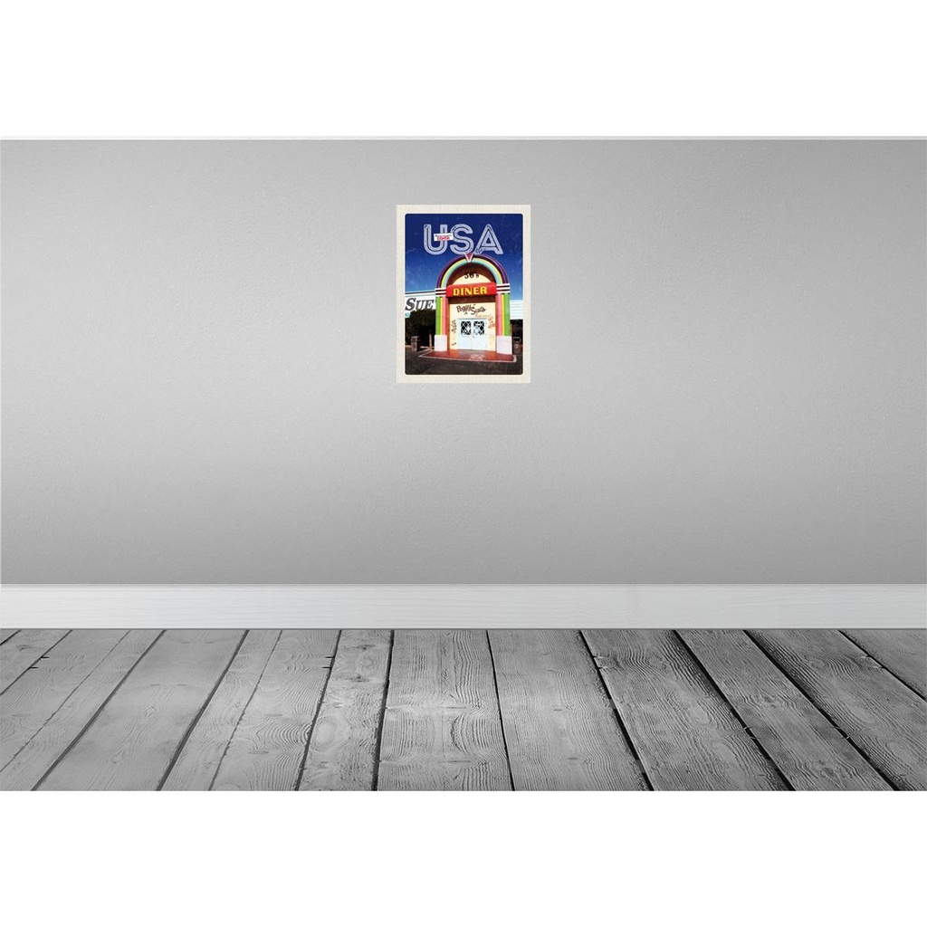 [LA-137249-H] Holzschild 40x30 cm Amerika USA Peggy Sues Restaurant Bildmotiv Reisemotiv Bild 2