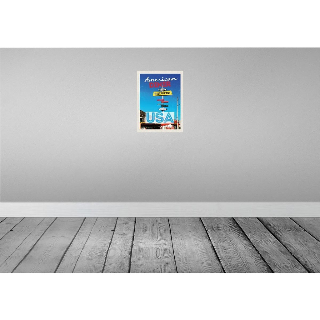 [LA-137256] Blechschild 40x30 cm USA Restaurant Urlaub Pancakes Steaks Salat Bildmotiv Reisemotiv Abenteuer Reisen Amerika Bild 2
