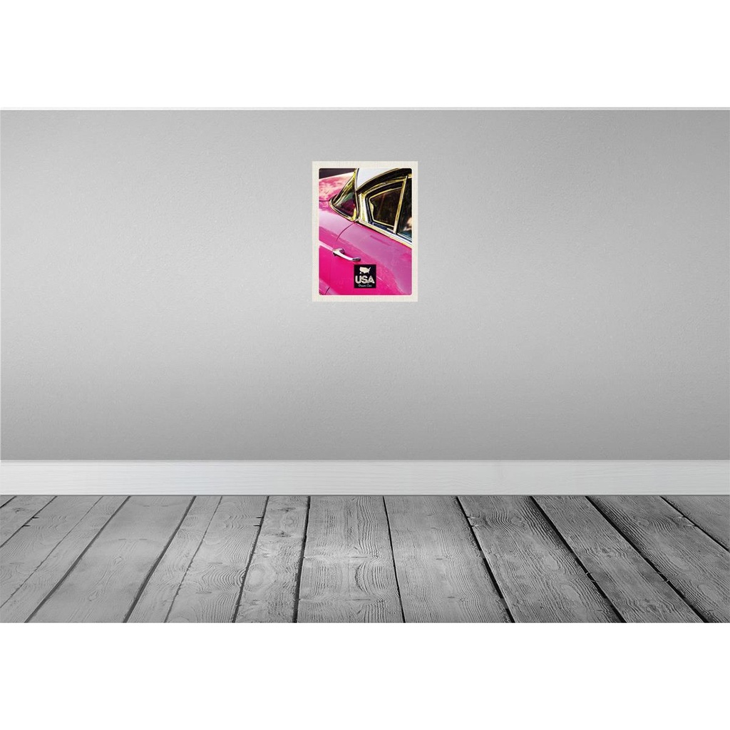[LA-137269-H] Holzschild 40x30 cm Amerika Oldtimer rosa silber Bildmotiv Reisemotiv USA Bild 2