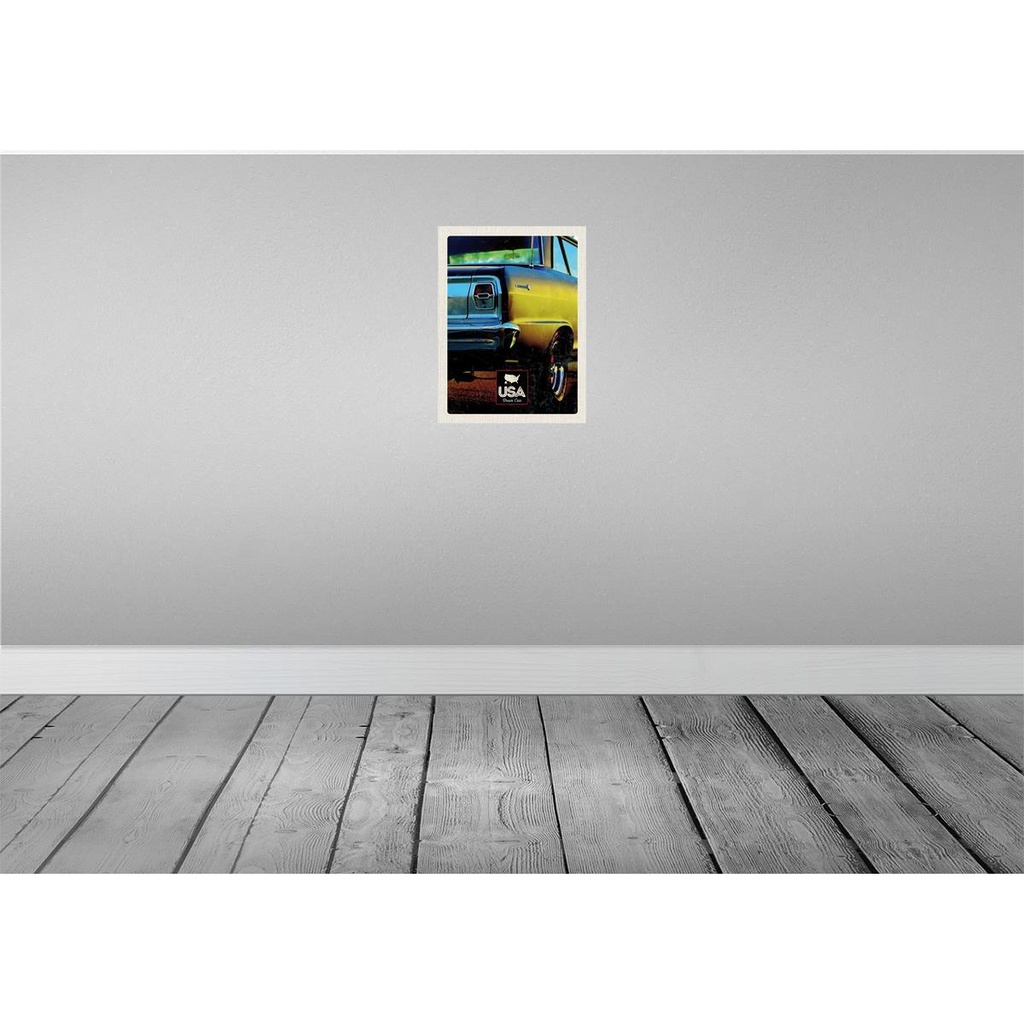 [LA-137274] Blechschild 40x30 cm Amerika Oldtimer Urlaub USA gelb Bildmotiv Reisemotiv Abenteuer Reisen Bild 2