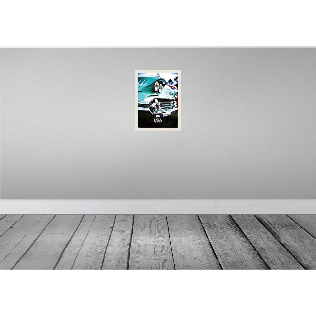 [LA-137280-H] Holzschild 40x30 cm Amerika Oldtimer grün Bildmotiv Reisemotiv USA Bild 2