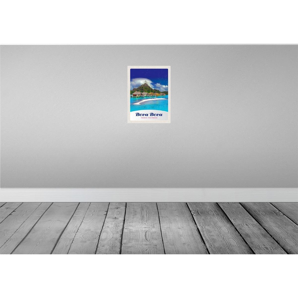 [LA-137293-H] Holzschild 40x30 cm Bora InselSonne Strand Bildmotiv Reisemotiv Straße Stadt Bild 2