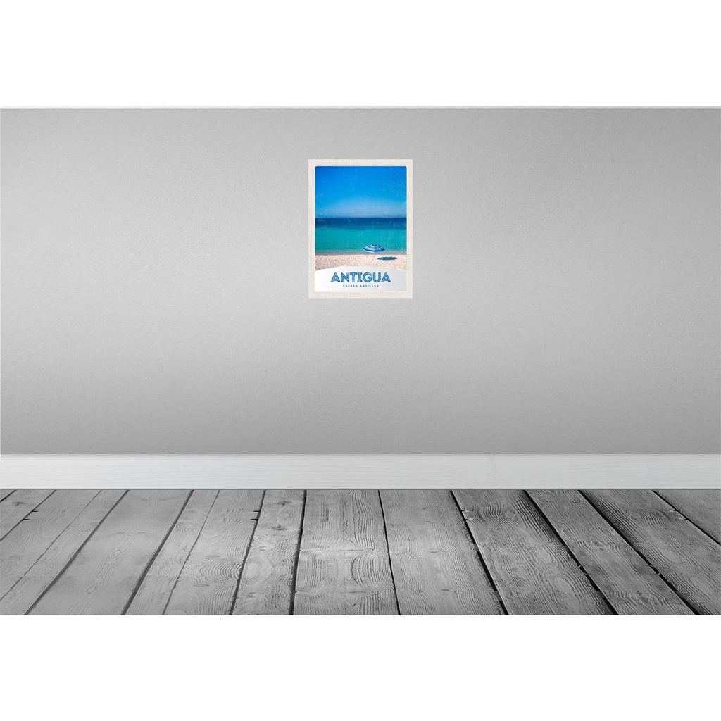[LA-137296-H] Holzschild 40x30 cm Antigua Karibik Insel Meer Strand Bildmotiv Reisemotiv Abenteuer Reisen Bild 2