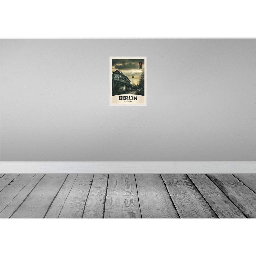 [LA-137297] Blechschild 40x30 cm Berlin Deutschland Fernsehrturm 90er Bildmotiv Reisemotiv Abenteuer Reisen Urlaub Bild 2