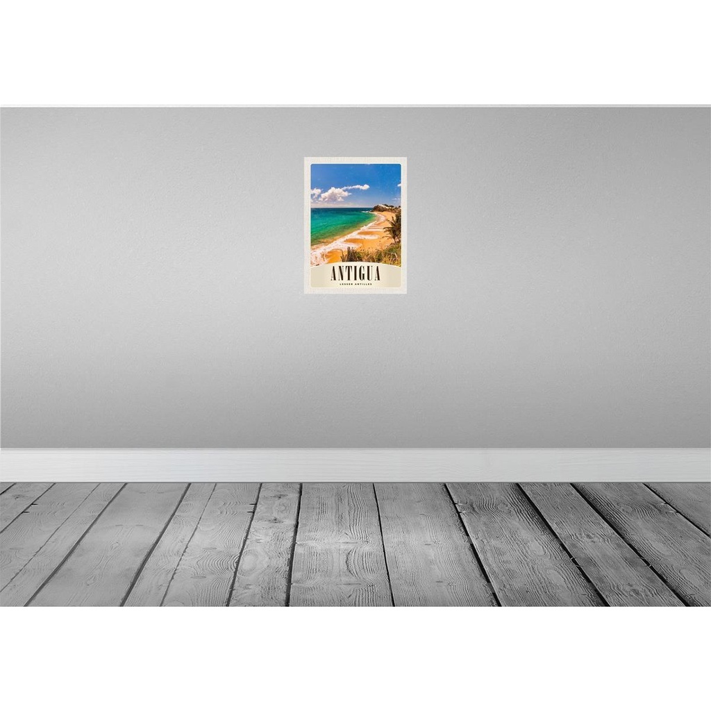[LA-137301-H] Holzschild 40x30 cm Antigua Karibik Strand Meer Bildmotiv Reisemotiv Straße Stadt Bild 2