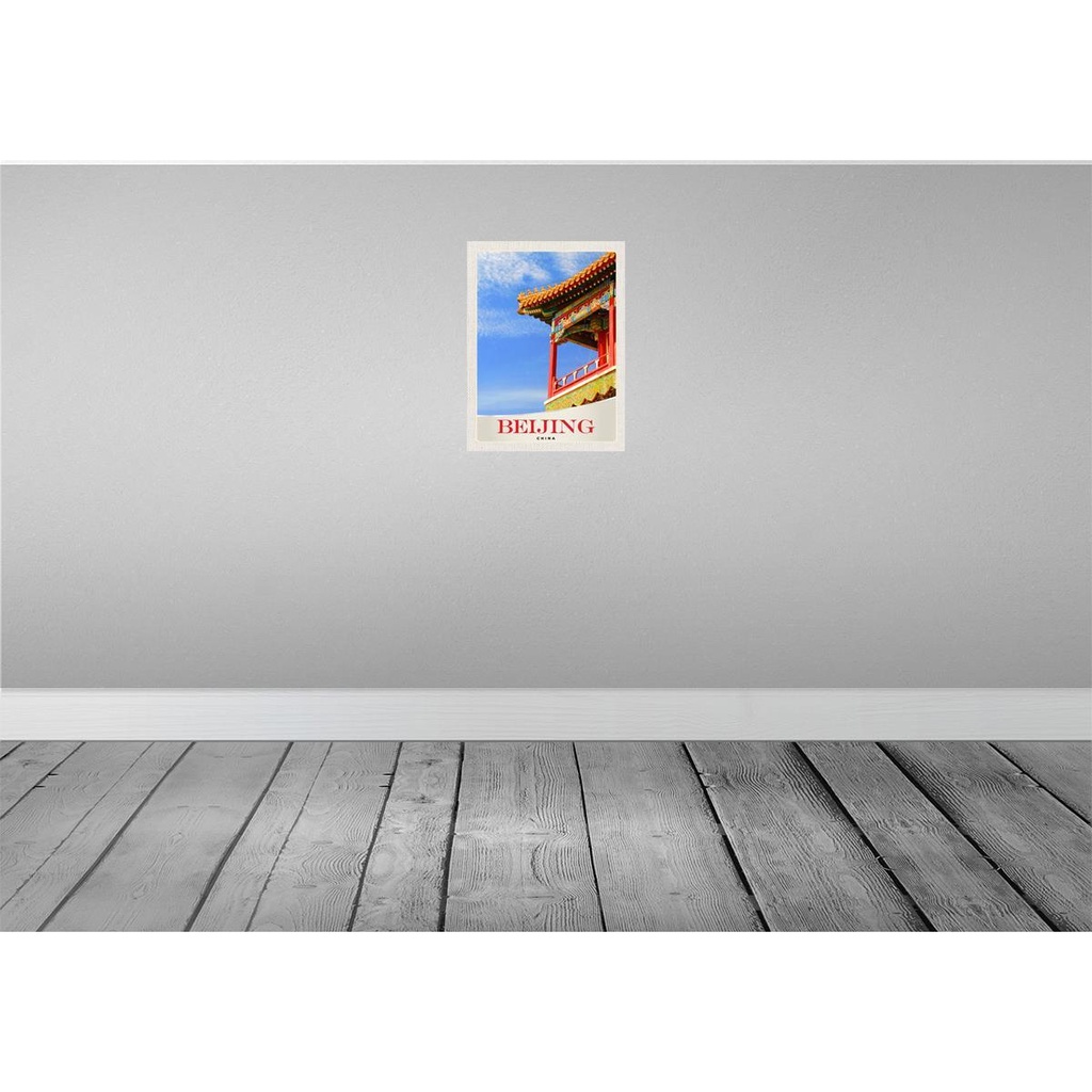 [LA-137306-H] Holzschild 40x30 cm Beijing China Haus bunt traditionell Bildmotiv Reisemotiv Abenteuer Reisen Bild 2