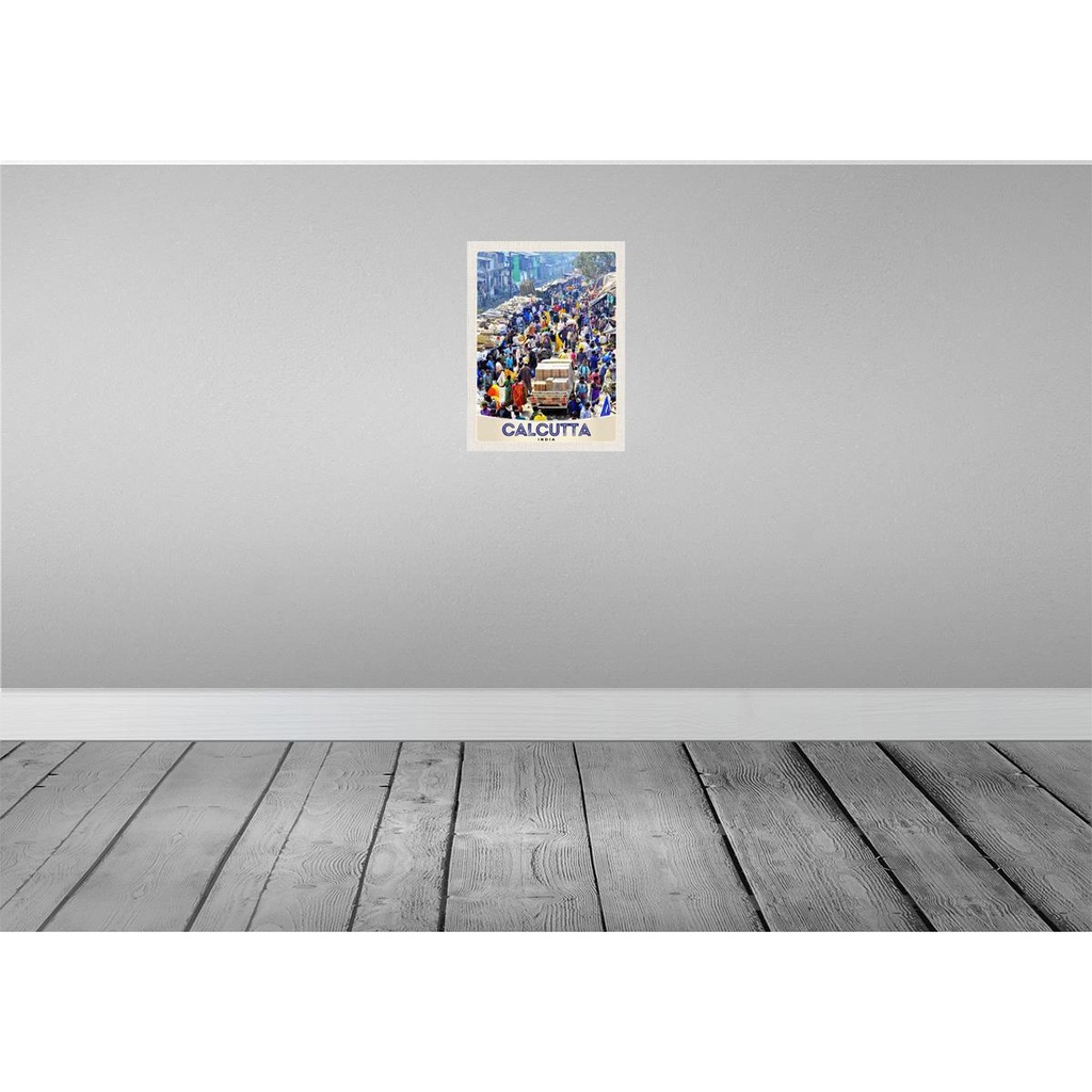 [LA-137308] Blechschild 40x30 cm Calcutta Indien 4,5 Milionen Einwohner Bildmotiv Reisemotiv Abenteuer Reisen Urlaub Bild 2