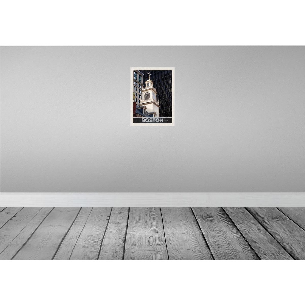 [LA-137315-H] Holzschild 40x30 cm USA Amerika Boston Sehenswürdigkeit Bildmotiv Reisemotiv Bild 2