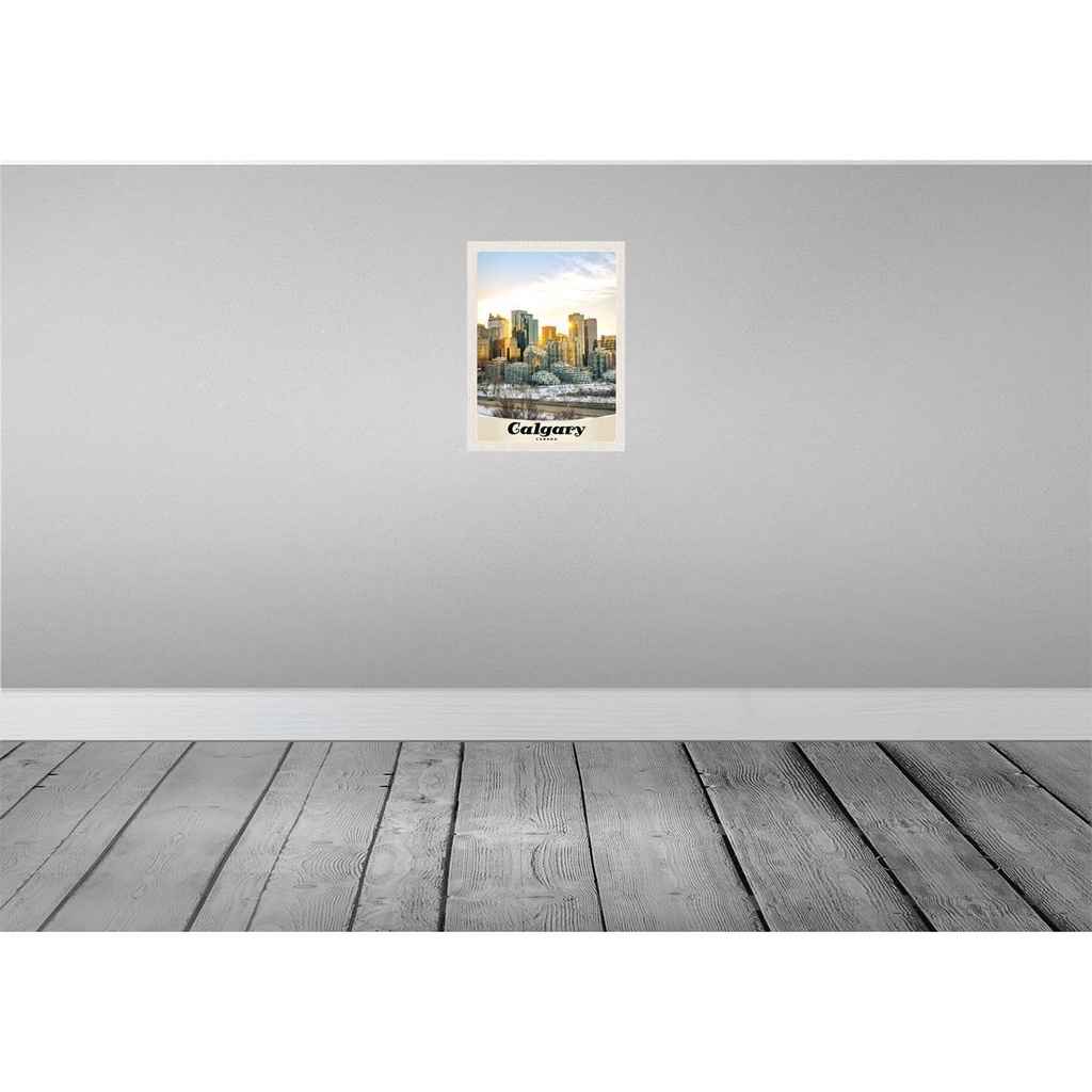 [LA-137318-H] Holzschild 40x30 cm Calgary Kanada EuropaSchnee Bildmotiv Reisemotiv Amerika USA Bild 2