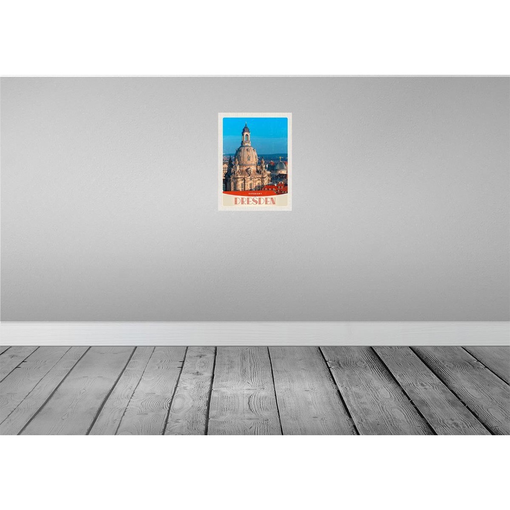 [LA-137339-H] Holzschild 40x30 cm Dresden Deutschland Architektur Porträt Bildmotiv Reisemotiv Bild 2