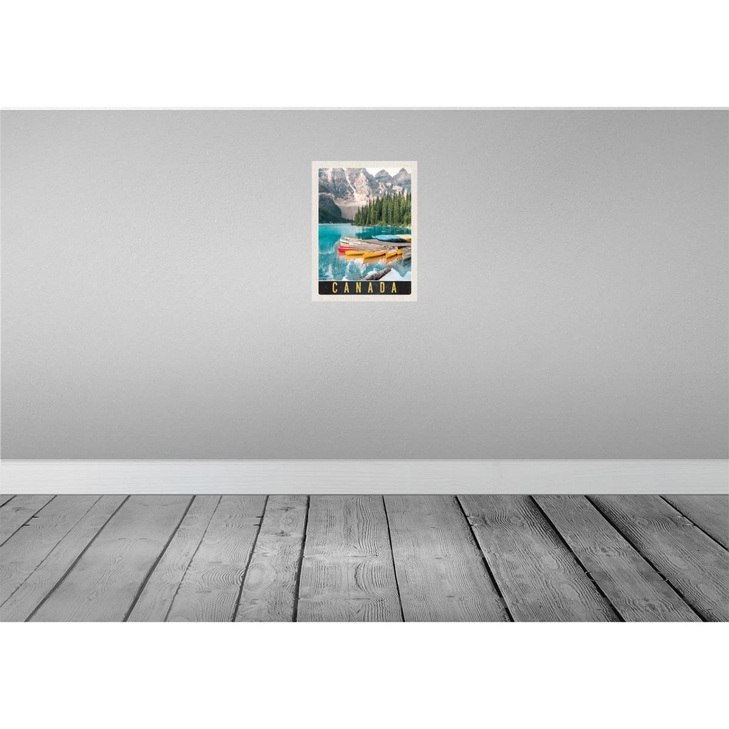 [LA-137344-H] Holzschild 40x30 cm Kanada Europa Meer Gebirge Boot Bildmotiv Reisemotiv Amerika USA Bild 2