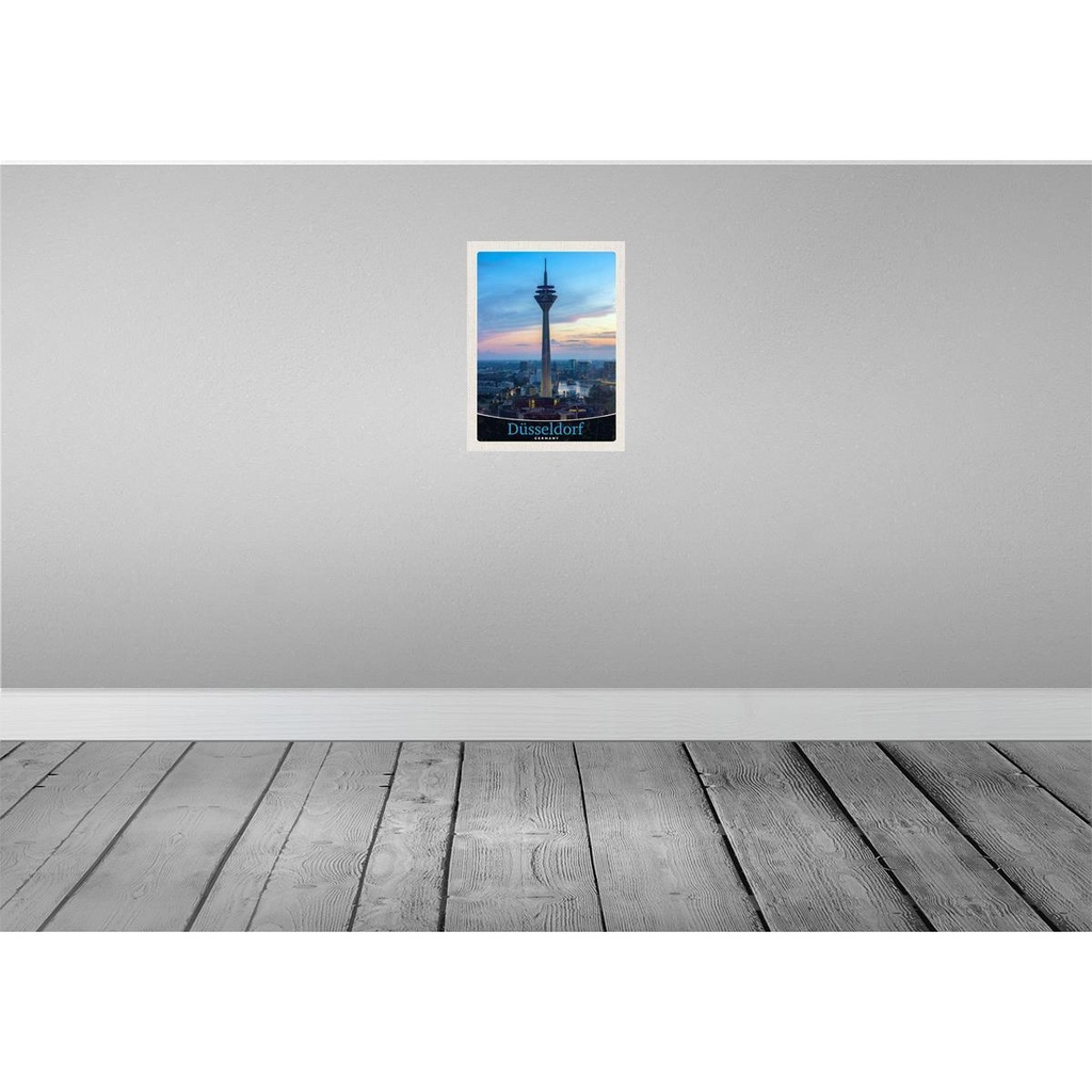 [LA-137347-H] Holzschild 40x30 cm Düsseldorf Fernseherturm Ausblick Trip Bildmotiv Reisemotiv Deutschland Bild 2