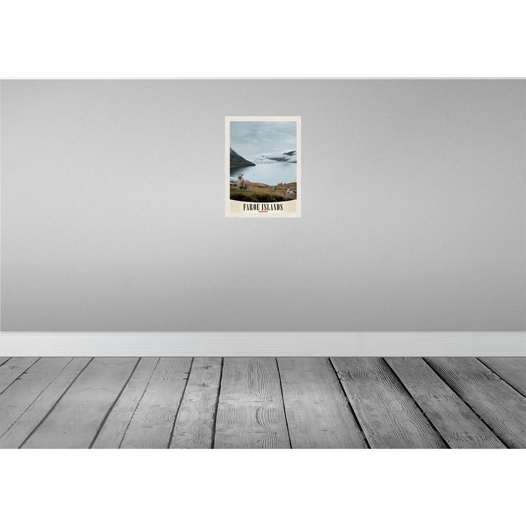 [LA-137350] Blechschild 40x30 cm Dänemark Faroe Urlaub Island Schaf Bildmotiv Reisemotiv Abenteuer Reisen Straße Stadt Bild 2