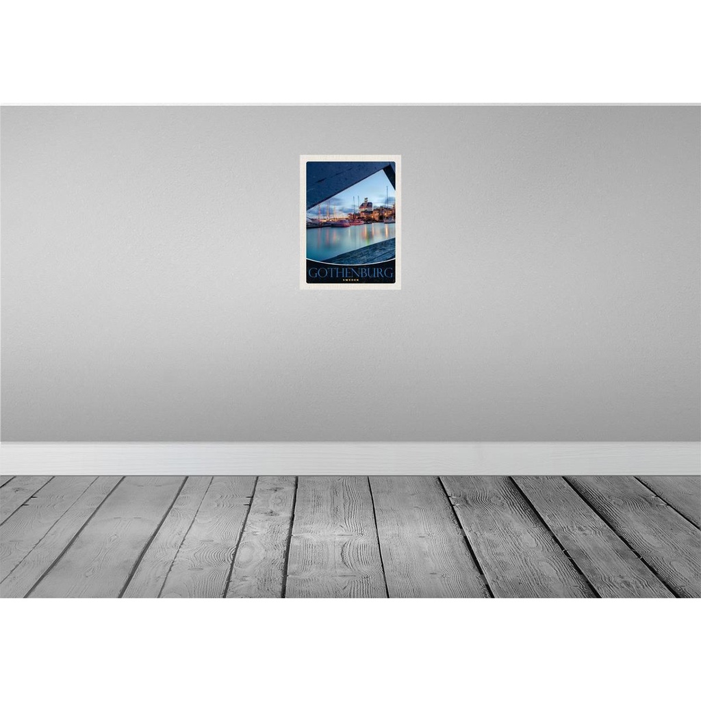 [LA-137355-H] Holzschild 40x30 cm Schweden Götheburg Europa Meer Schiff Bildmotiv Reisemotiv Bild 2