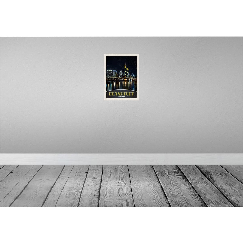 [LA-137359] Blechschild 40x30 cm Frankfurt Deutschalnd Nacht Brücke Bildmotiv Reisemotiv Abenteuer Reisen Deutschland Urlaub Bild 2