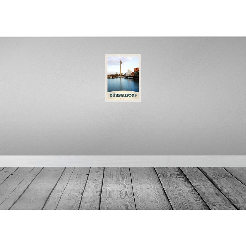 [LA-137362-H] Holzschild 40x30 cm Deutschland Düsseldorf Fernseherturm Bildmotiv Reisemotiv Bild 2