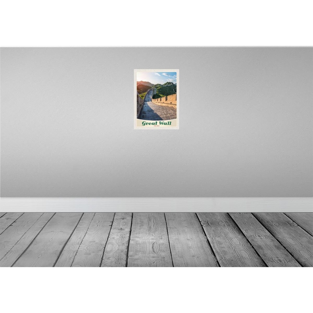 [LA-137367-H] Holzschild 40x30 cm China Chinesische Mauer 500 m hoch Bildmotiv Reisemotiv Abenteuer Reisen Bild 2