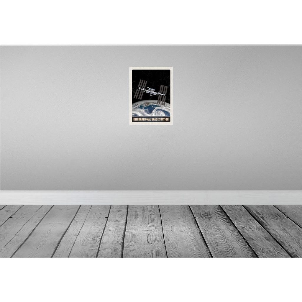 [LA-137379-H] Holzschild 40x30 cm Weltraum Satelitenschüssel Erde Bildmotiv Reisemotiv Dekoration Bild 2