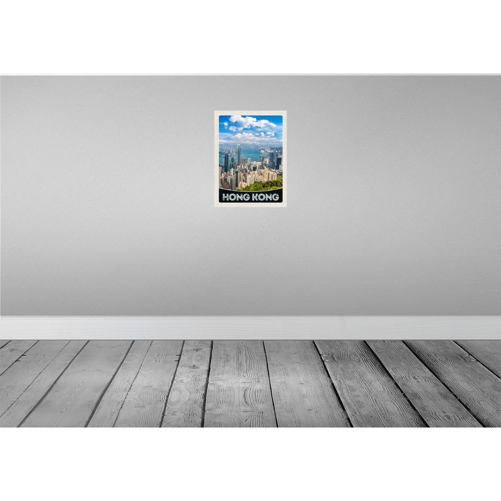 [LA-137380] Blechschild 40x30 cm Hong Kong City Wolkenkratzer Hochhaus Bildmotiv Reisemotiv Abenteuer Reisen Urlaub Bild 2