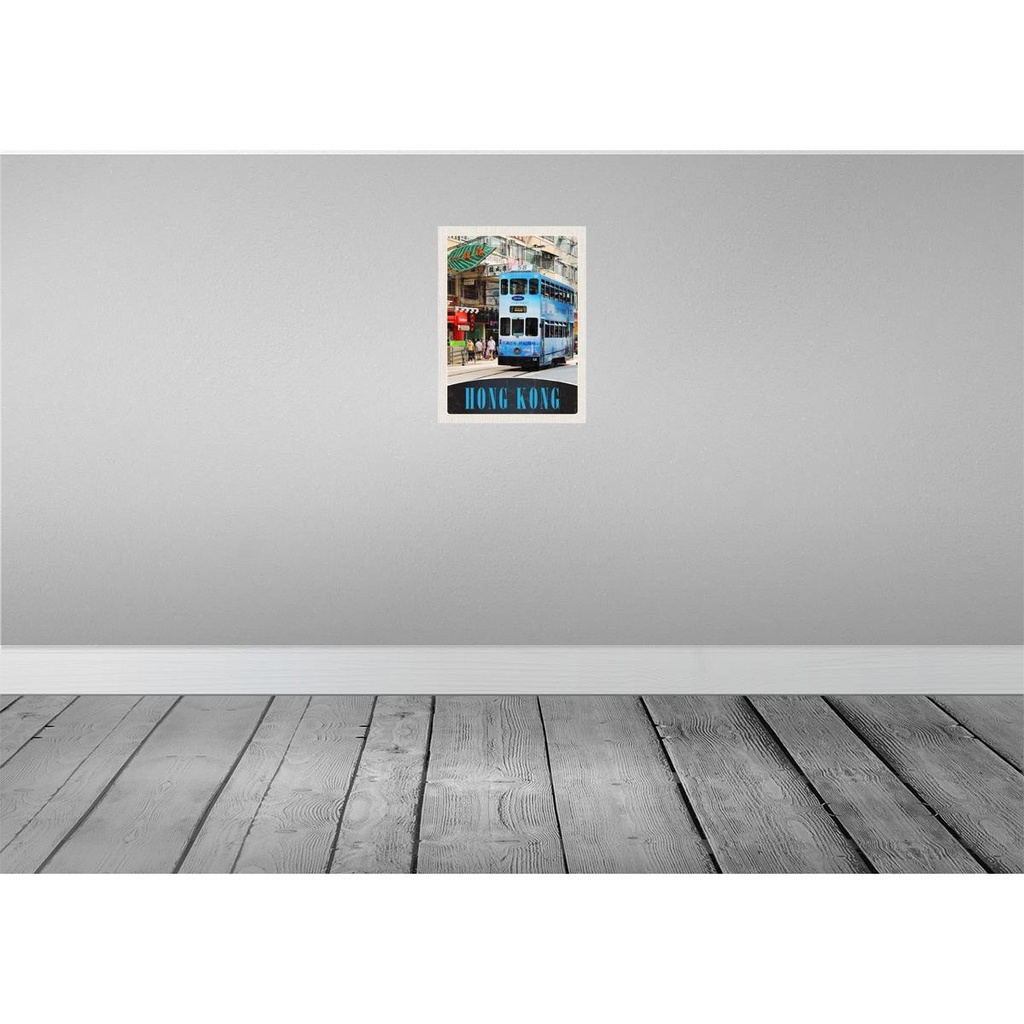 [LA-137382] Blechschild 40x30 cm Hong Kong Urlaub Straßenbahn Stadt City Asien Bildmotiv Reisemotiv Abenteuer Reisen Bild 2