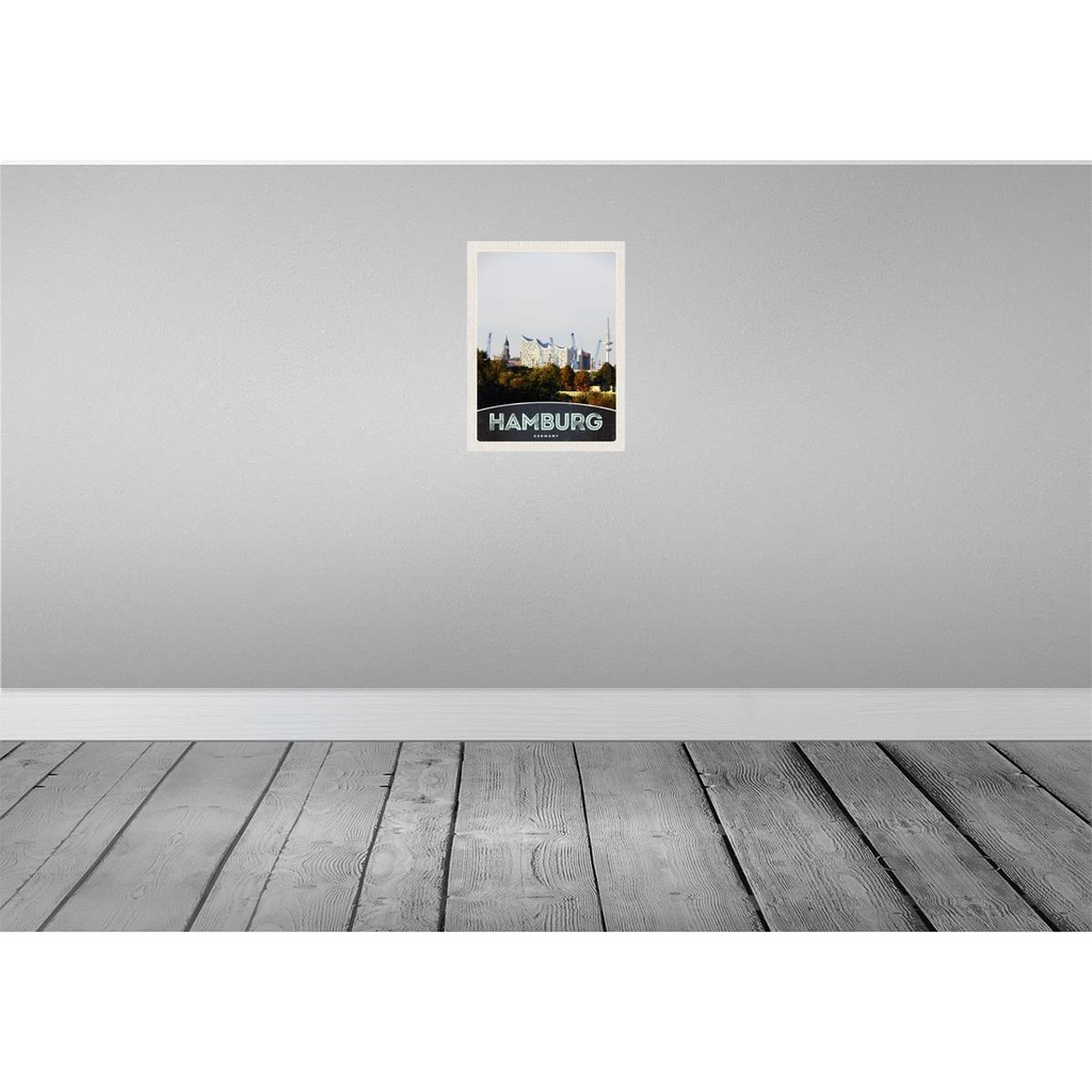 [LA-137383] Blechschild 40x30 cm Hamburg Stadt Urlaub Deutschland Hafen Natur Bildmotiv Reisemotiv Abenteuer Reisen Bild 2