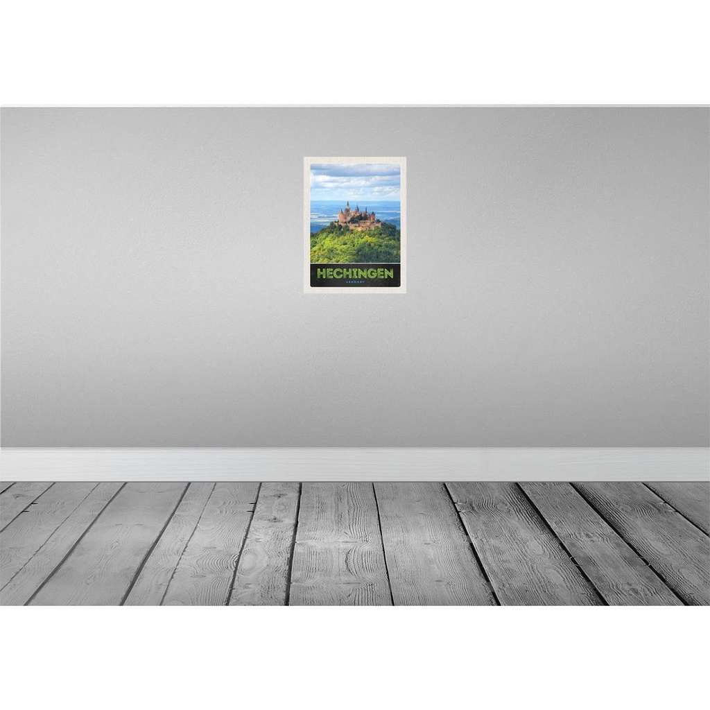 [LA-137385-H] Holzschild 40x30 cm Hechingen Aussicht Burg Hohenzollener Bildmotiv Reisemotiv Deutschland Bild 2