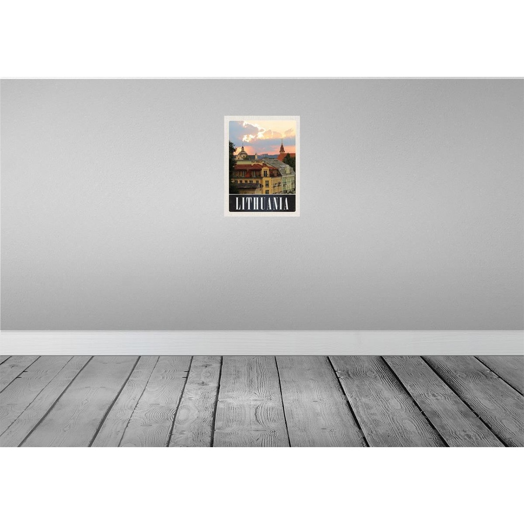 [LA-137394-H] Holzschild 40x30 cm Litauen Mittelalter Gebäude Gemälde Bildmotiv Reisemotiv Europa Bild 2