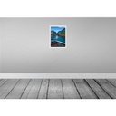 [LA-137399-H] Holzschild 40x30 cm Lofoten Island Norwegen Fluss Häuschen Bildmotiv Reisemotiv Europa Bild 2