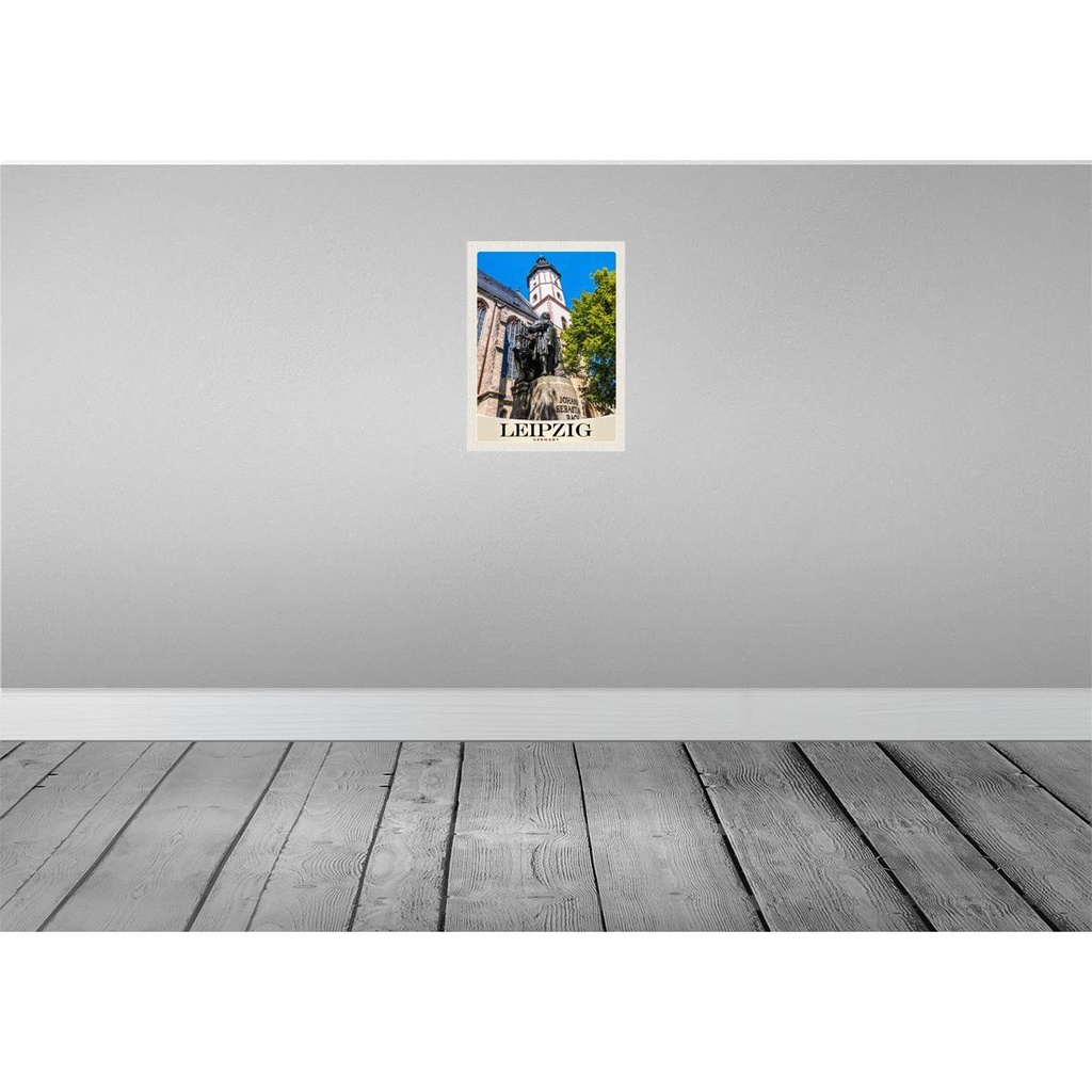 [LA-137407] Blechschild 40x30 cm Leipzig Skulptur Urlaub Johann Sebastian Bach Bildmotiv Reisemotiv Abenteuer Reisen Europa Bild 2