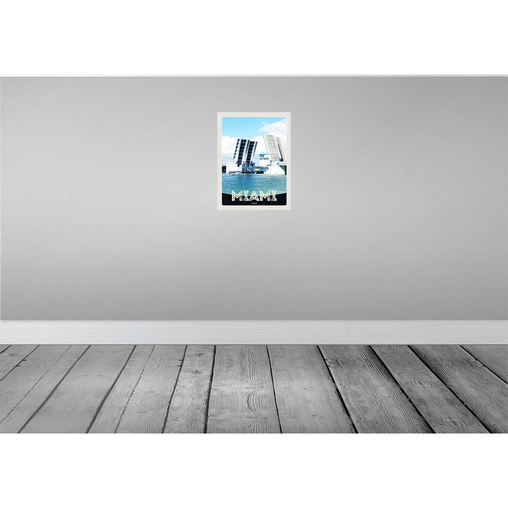 [LA-137412] Blechschild 40x30 cm Miami Amerika USA Urlaub Brücke Schiffe Meer Bildmotiv Reisemotiv Abenteuer Reisen Bild 2
