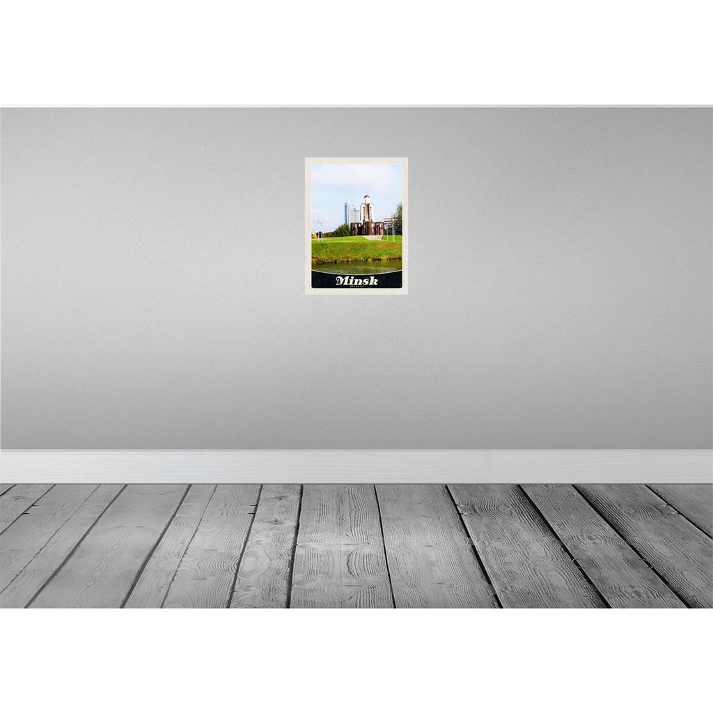 [LA-137414] Blechschild 40x30 cm Minsk Belarus Urlaub Fluss Skulptur Bildmotiv Reisemotiv Abenteuer Reisen Straße Stadt Bild 2
