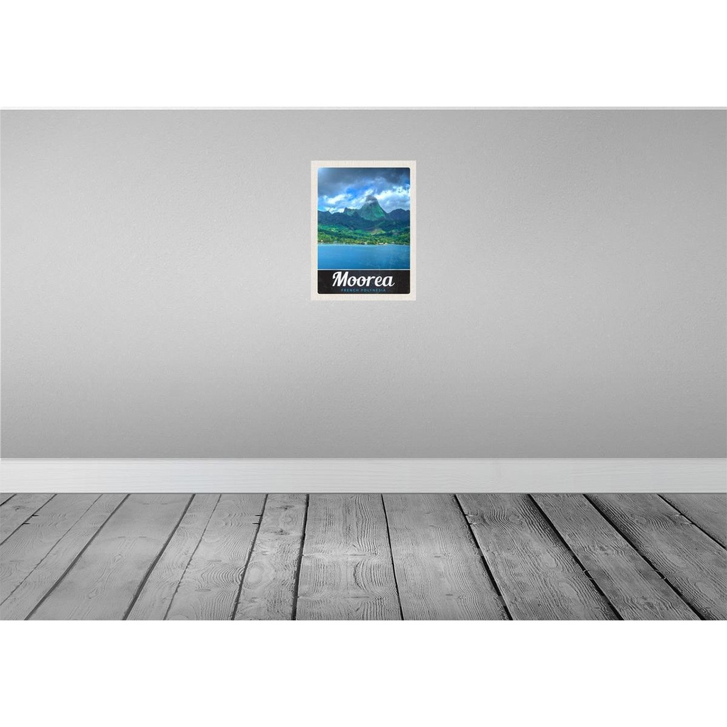 [LA-137428-H] Holzschild 40x30 cm Moorea Französisch-Polynesien Insel Bildmotiv Reisemotiv Abenteuer Reisen Bild 2