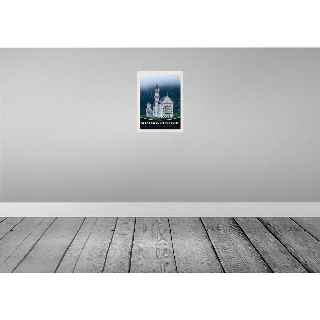 [LA-137430-H] Holzschild 40x30 cm Neuschwanstein Schloss Marienbrücke Bildmotiv Reisemotiv Europa Bild 2