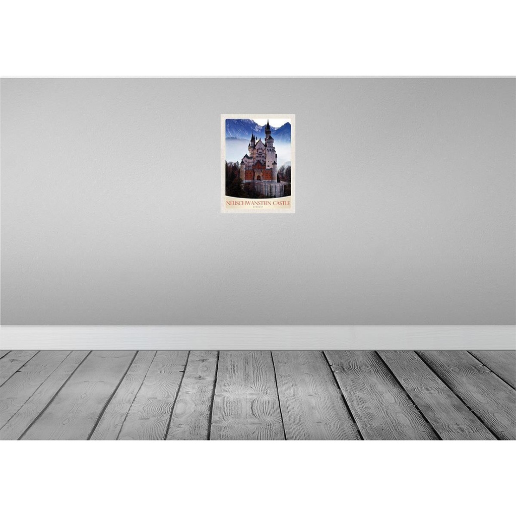 [LA-137435-H] Holzschild 40x30 cm Neuschwanstein Schloss Deutschland Bildmotiv Reisemotiv Europa Bild 2