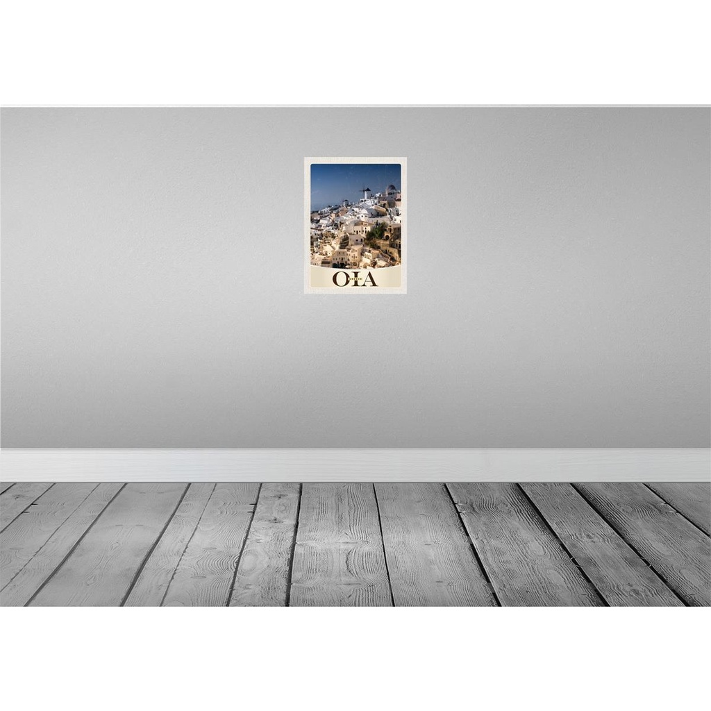 [LA-137454] Blechschild 40x30 cm Oia Greece Urlaub Insel Griechenland Bildmotiv Reisemotiv Abenteuer Reisen Straße Stadt Bild 2