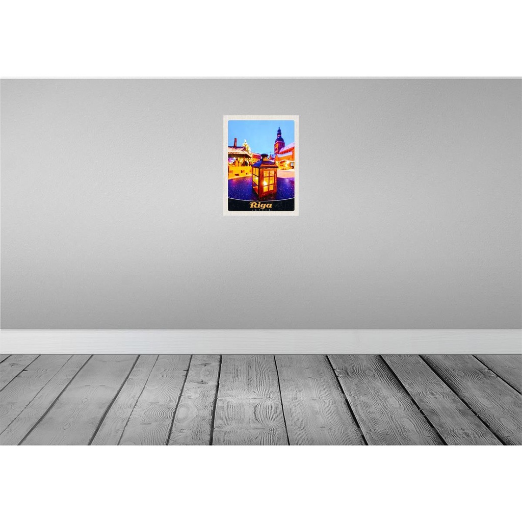 [LA-137455] Blechschild 40x30 cm Riga Lettland Weihnachten Ostern Gruß Laterne Bildmotiv Reisemotiv Abenteuer Reisen Europa Urlaub Bild 2