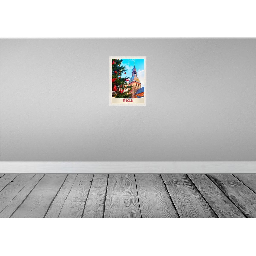 [LA-137464] Blechschild 40x30 cm Riga Lettland Weihnachten Ostern Gruß Winterzeit Bildmotiv Reisemotiv Abenteuer Reisen Europa Urlaub Bild 2
