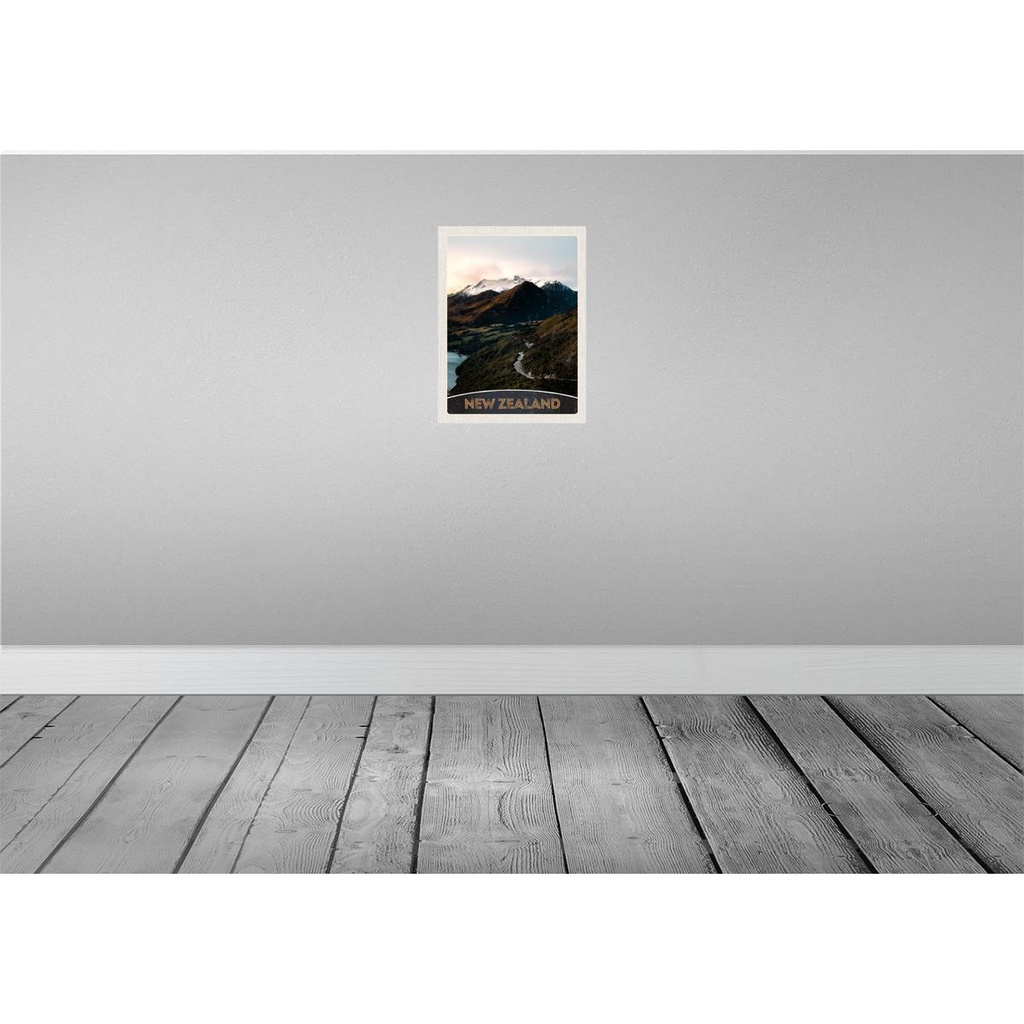 [LA-137466] Blechschild 40x30 cm Neuseeland Gebirge Insel Stadt Straße Bildmotiv Reisemotiv Abenteuer Reisen Urlaub Bild 2