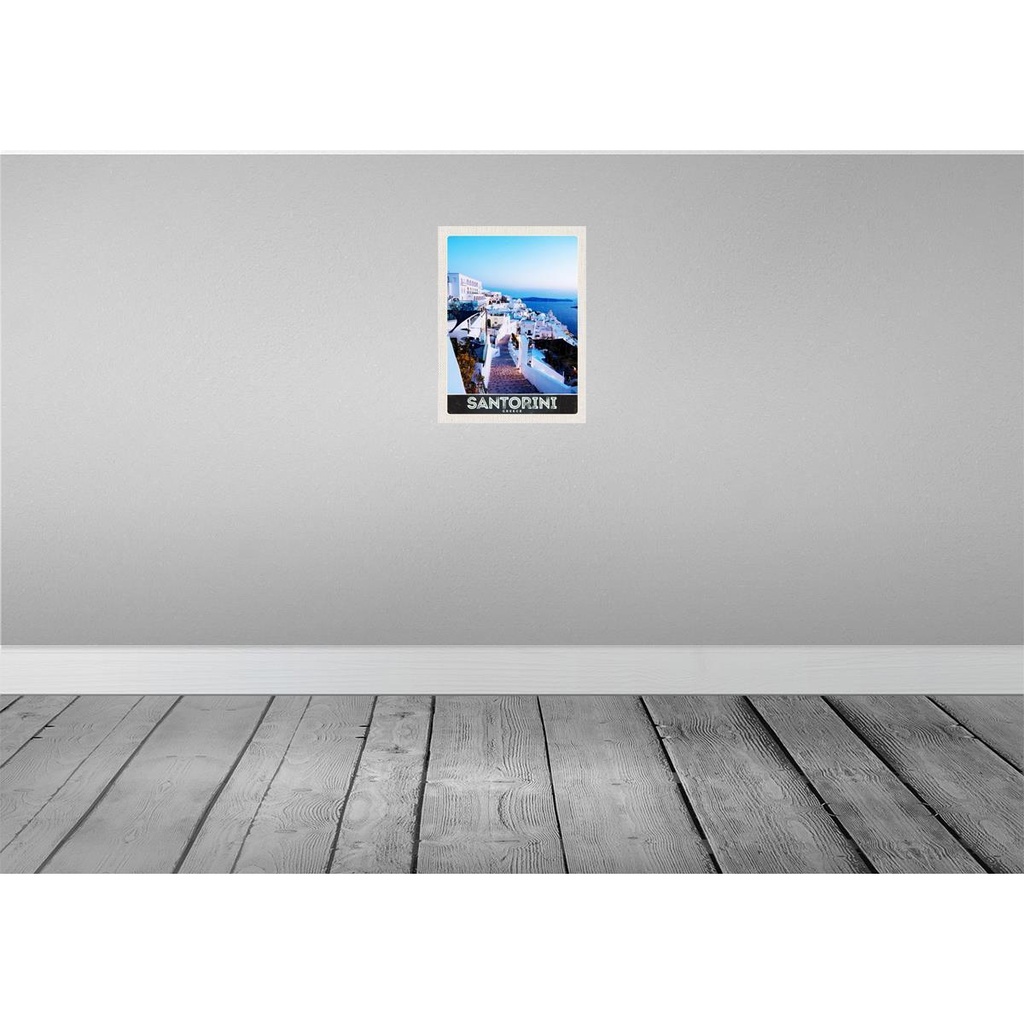 [LA-137469] Blechschild 40x30 cm Santorini Insel Urlaub weiße Häuser Bildmotiv Reisemotiv Abenteuer Reisen Straße Stadt Bild 2