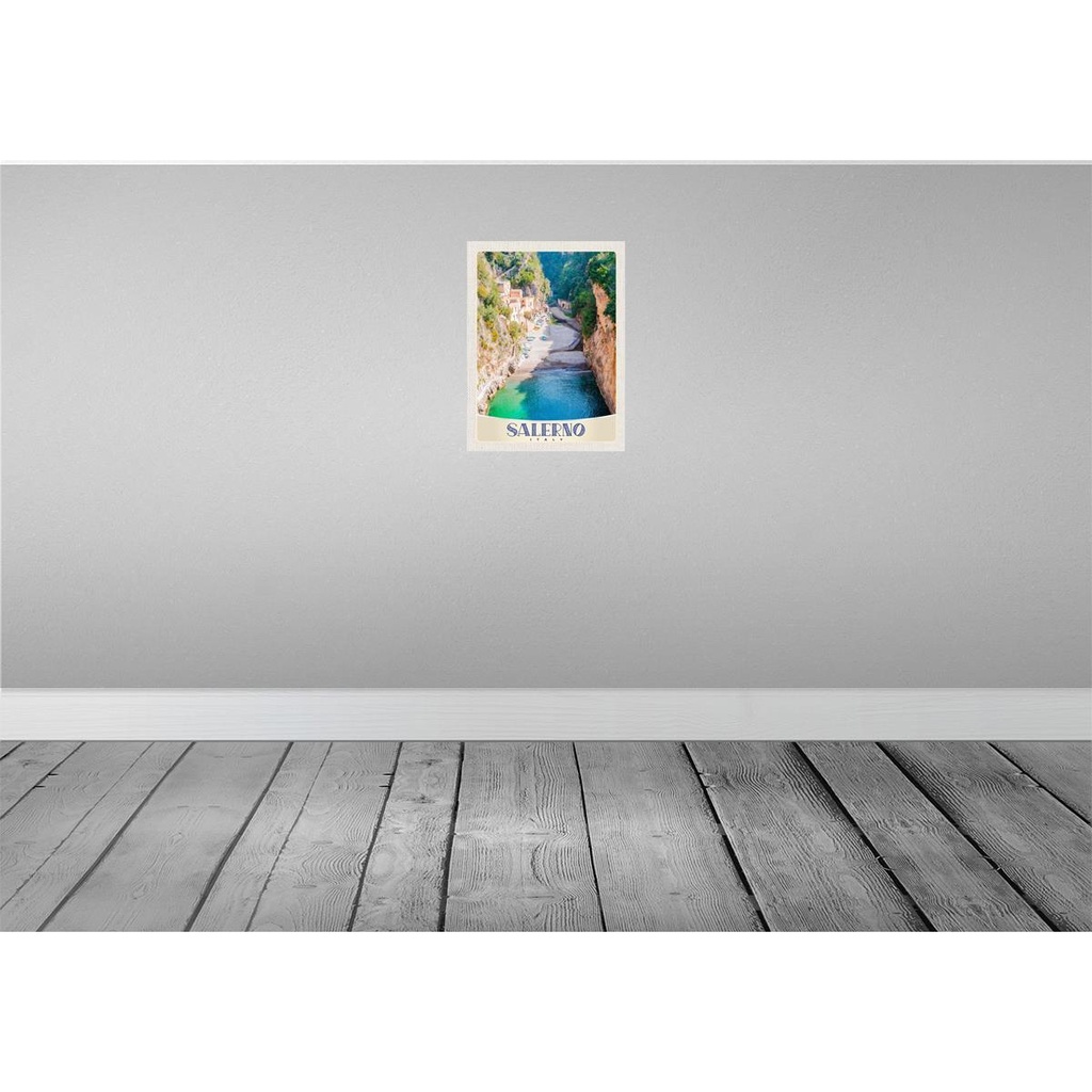 [LA-137478-H] Holzschild 40x30 cm Salerno Insel Natur Boot Strand Sonne Bildmotiv Reisemotiv Abenteuer Reisen Bild 2