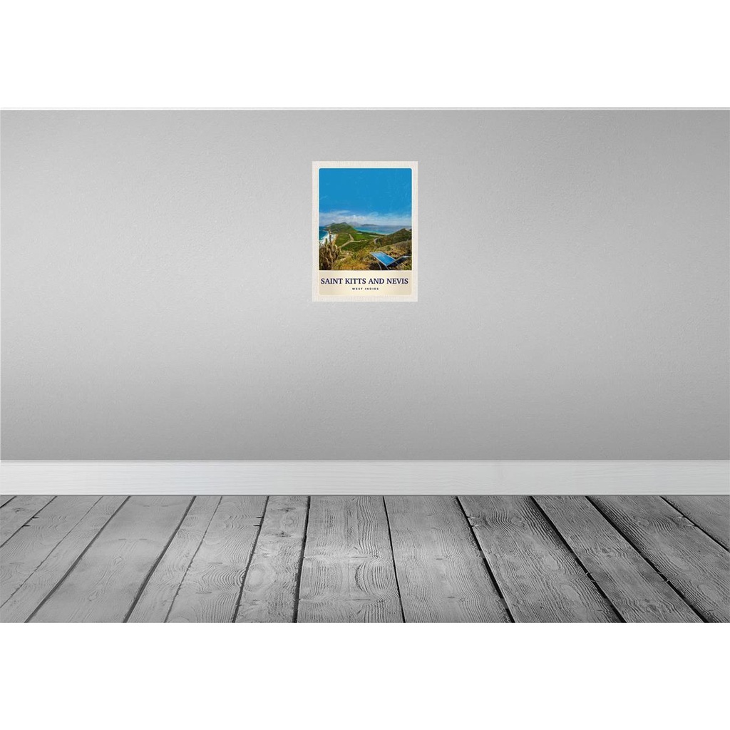 [LA-137483-H] Holzschild 40x30 cm Saint Kitts and Nevis Amerika Insel Bildmotiv Reisemotiv USA Bild 2